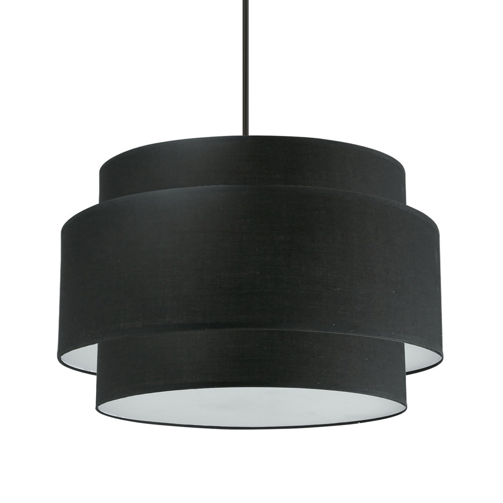 4LT Incandescent Chandelier, MB w/ BK Shade