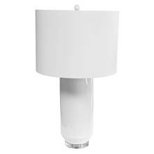 Dainolite GOL-301T-WH - 1LT Incandescent Table Lamp, WH w/ WH Shade