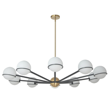 Dainolite SOF-5010C-MB-AGB - 10LT Halogen Chandelier, MB/AGB with WH Opal Glass