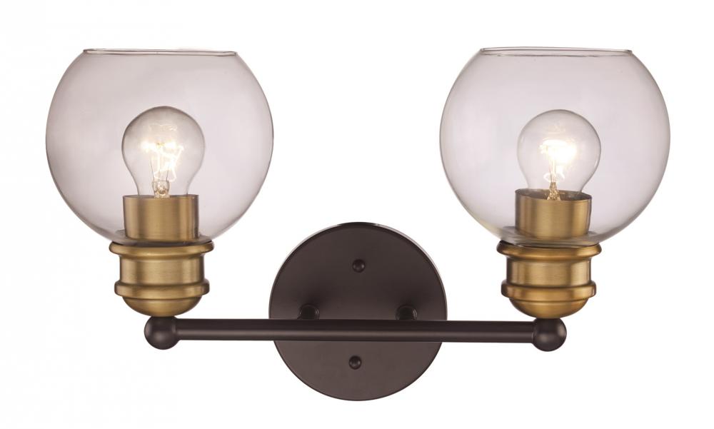 Polverini Two-Tone 2-Light Indoor Armed Vanity Wall Light