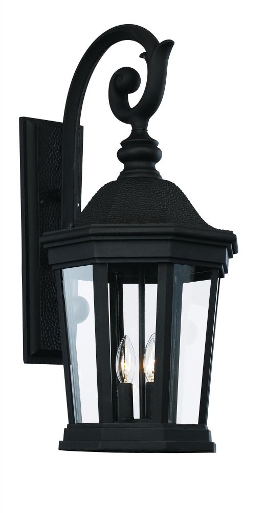 Westfield Hexagon Shaped, Clear Glass, Armed Outdoor Wall Lantern Light