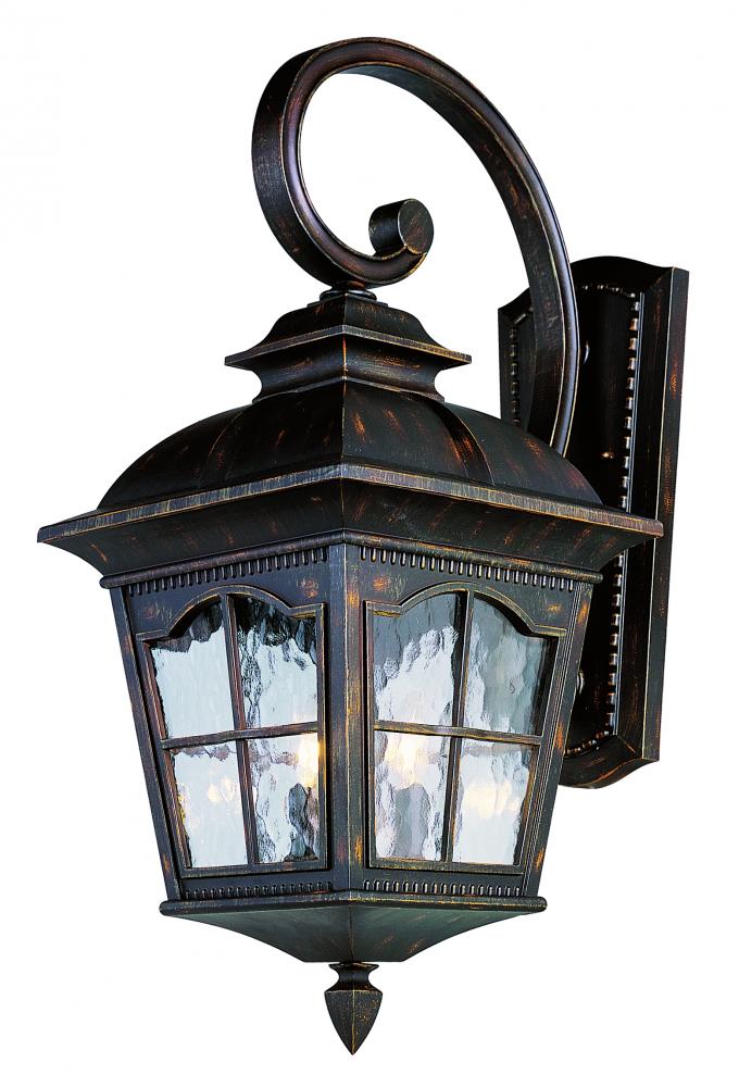 Briarwood 2-Light Rustic, Chesapeake Embellished, Armed Water Glass and Metal Wall Lantern