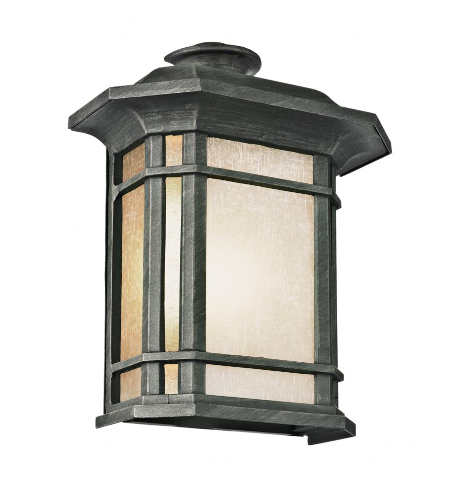 San Miguel, Tea Stain Glass, Outdoor Pocket Lantern Wall Light