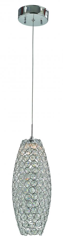 1LT PENDANT-LED-LRG OVAL CRYST