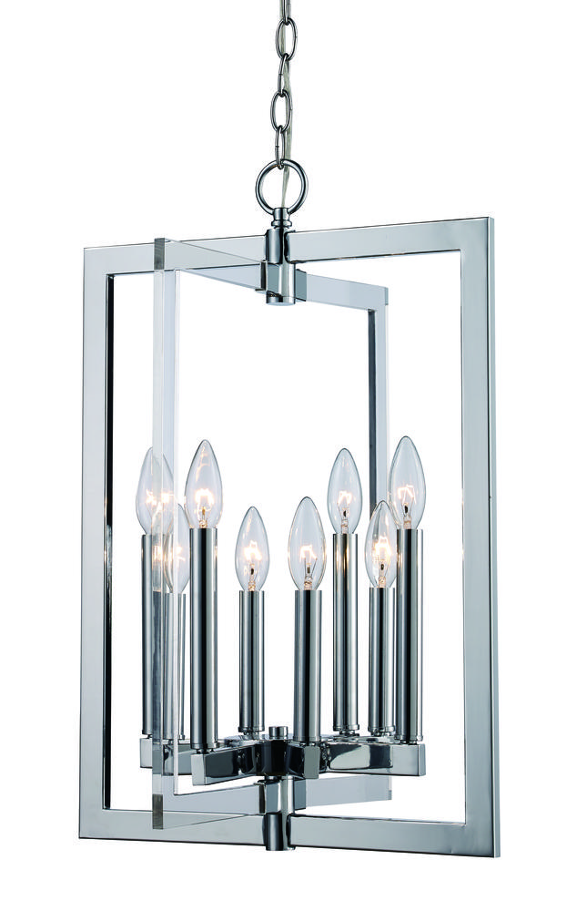 8LT PENDANT-SQ MED FRAME-PC