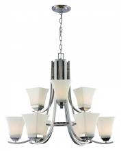 Trans Globe 70649 BN - 9LT CHANDELIER-BELL GLASS-BN