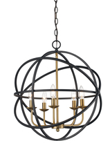 Trans Globe 70655 BK/AG - 5LT CHANDELIER-MULTI RING ORB-