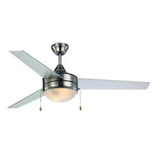 Trans Globe F-1008-1 BN/SIL - Cappleman 3-Blade Indoor Ceiling Fan with Light Kit and On/Off Pull Chains