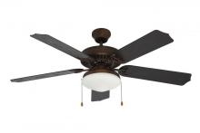 Trans Globe F-1003 ROB - Woodrow 5-Blade, 52-In. Indoor Ceiling Fan with Light Kit and On/Off Pull Chains