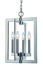 Trans Globe MDN-1478 - 4LT PENDANT-SQ SML FRAME-PC