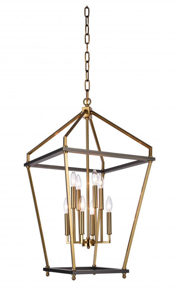 Chandelier Antique Brass & Black