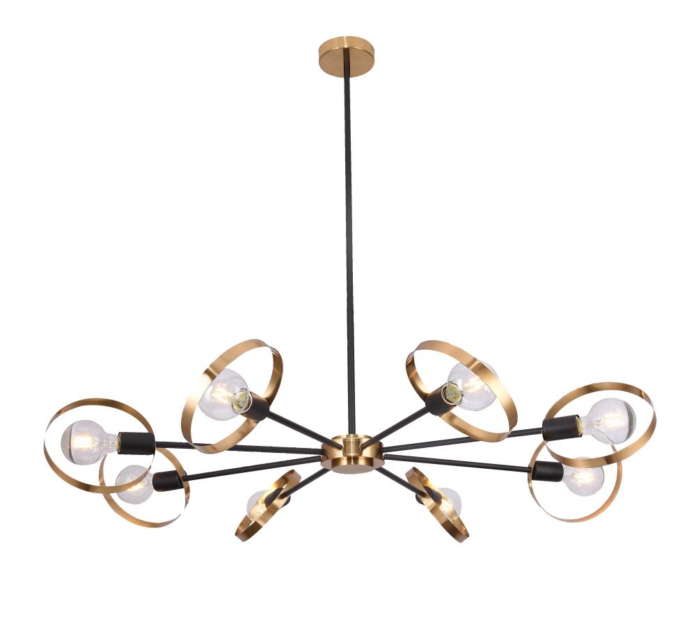 Chandelier Black & Brushed Brass