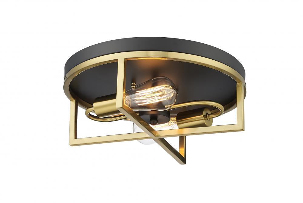 Flush Mount Black and Gold