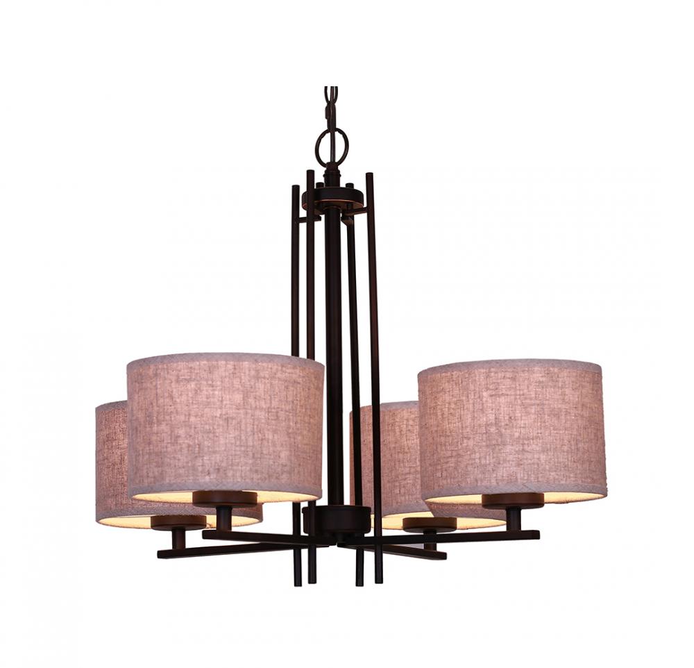 Woodbridge Lighting 15814MEB-S10801 Hudson 4-light Fabric Shade Chandelier