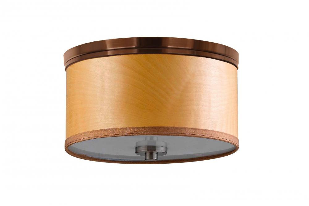 Woodbridge Lighting 15830STN-SV1150B Hudson Veneer Shade Flush Mount