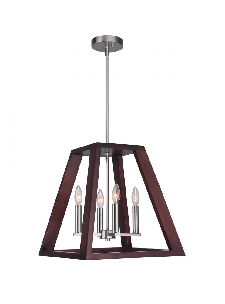 Woodbridge Lighting 17220STN-WLK3WN Walden Wood Pendant