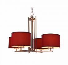 Woodbridge 15814STN-S10803 - Woodbridge Lighting 15814STN-S10803 Hudson 4-light Fabric Shade Chandelier