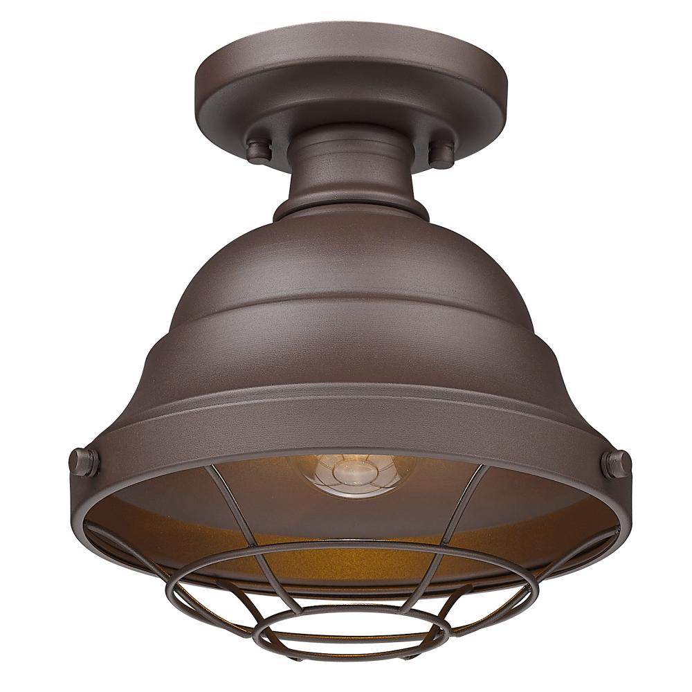 Bartlett Outdoor Semi-Flush in Textured Bronze