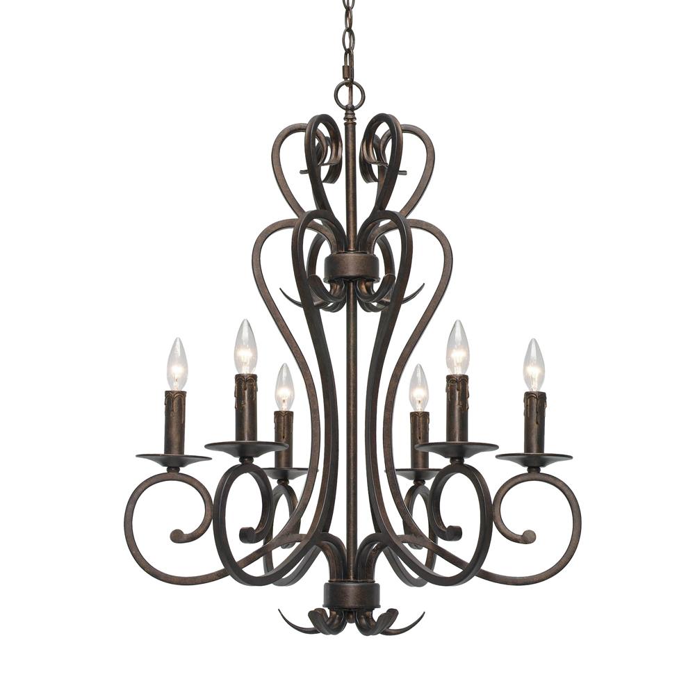 Heartwood 6 Light Candelabra Chandelier in th