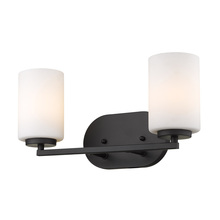 Golden 2243-BA2 BLK-OP - Manhattan 2 Light Bath Vanity in Matte Black