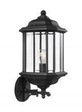 Generation Lighting 84032-12 - Kent traditional 1-light outdoor exterior large uplight wall lantern sconce in black finish with cle