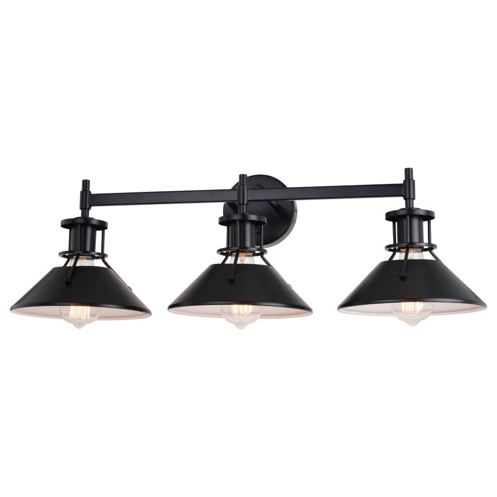 Canton 3 Light Vanity Black and Matte White