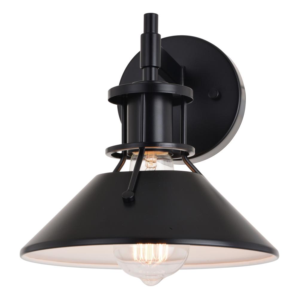 Canton 8.75-in. Wall Light Black and Matte White