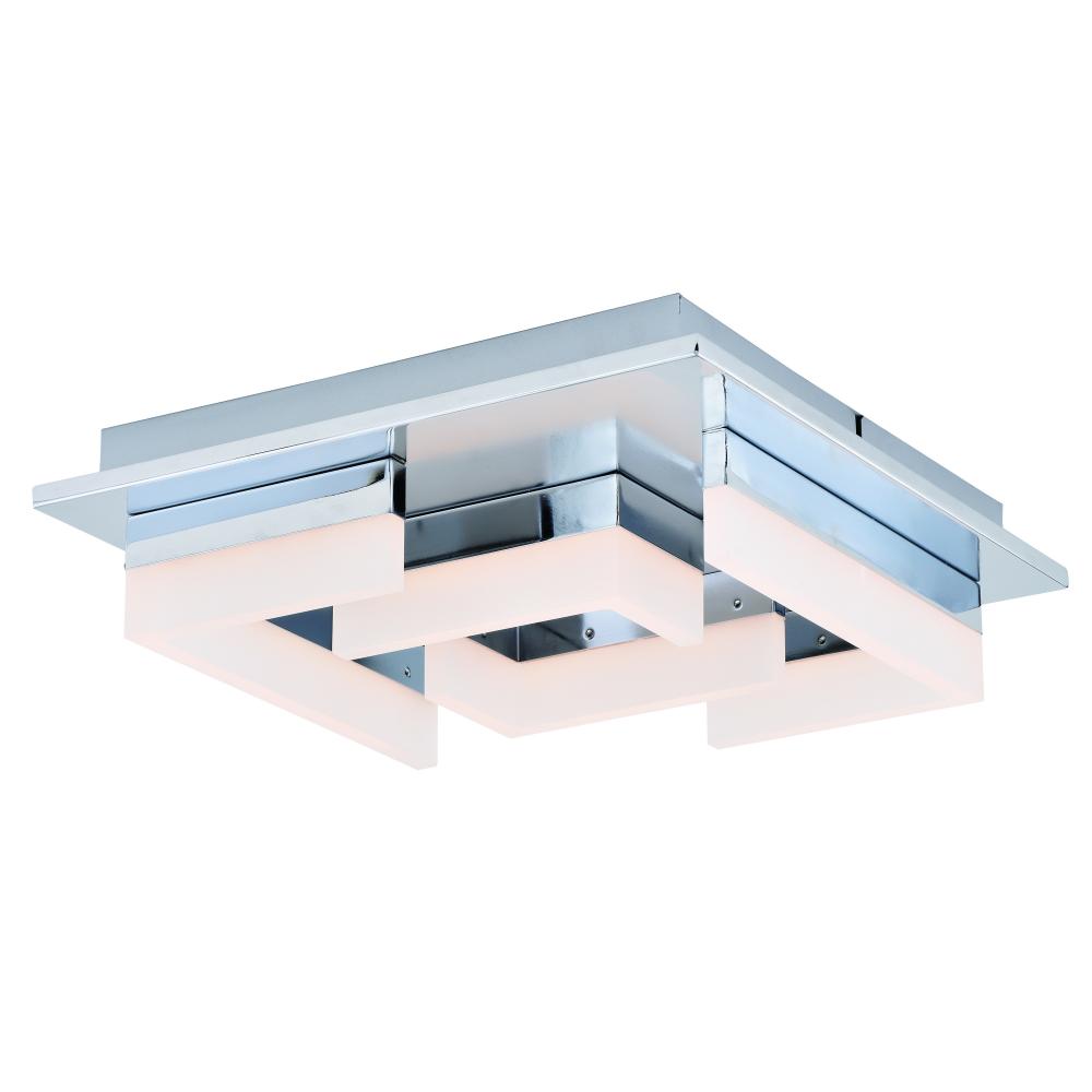 Atra 13.5-in Square LED Flush Mount Ceiling Light Chrome