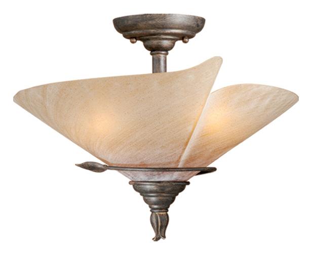 Capri 15-in Semi Flush Ceiling Light Black Walnut