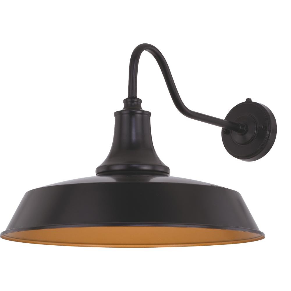 Dorado 18 in. W Outdoor Wall Light Dark Bronze with Light Gold