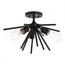 Vaxcel International C0249 - Estelle 17 in. 3 Light Semi Flush Mount Matte Black