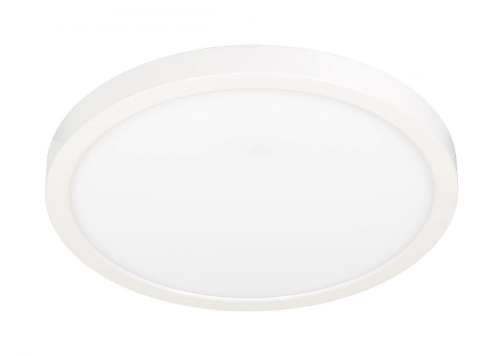 JESCO Flush Mount LED 12" Round Alum Slim Trim 22W 3CCT 90CRI WH