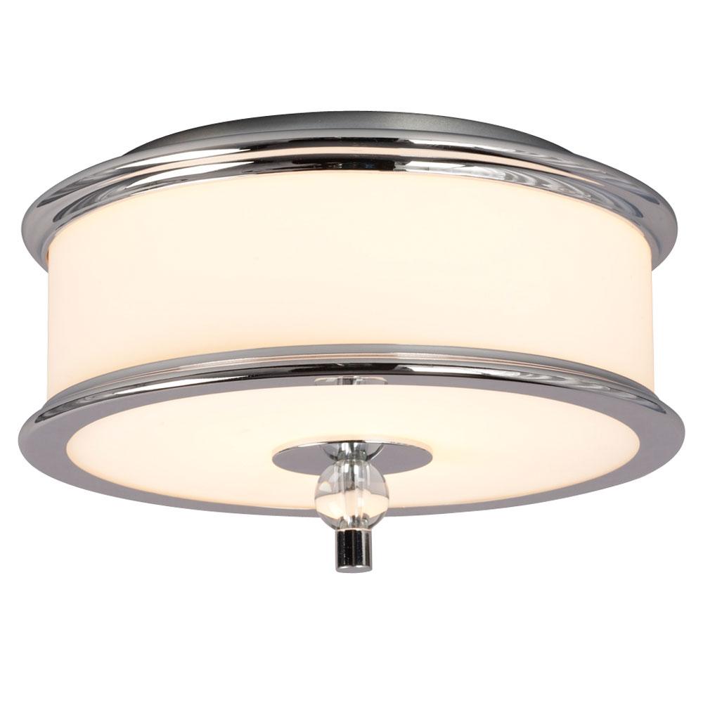 LED Flush Mount Ceiling Light - in Polished Chrome finish with White Glass