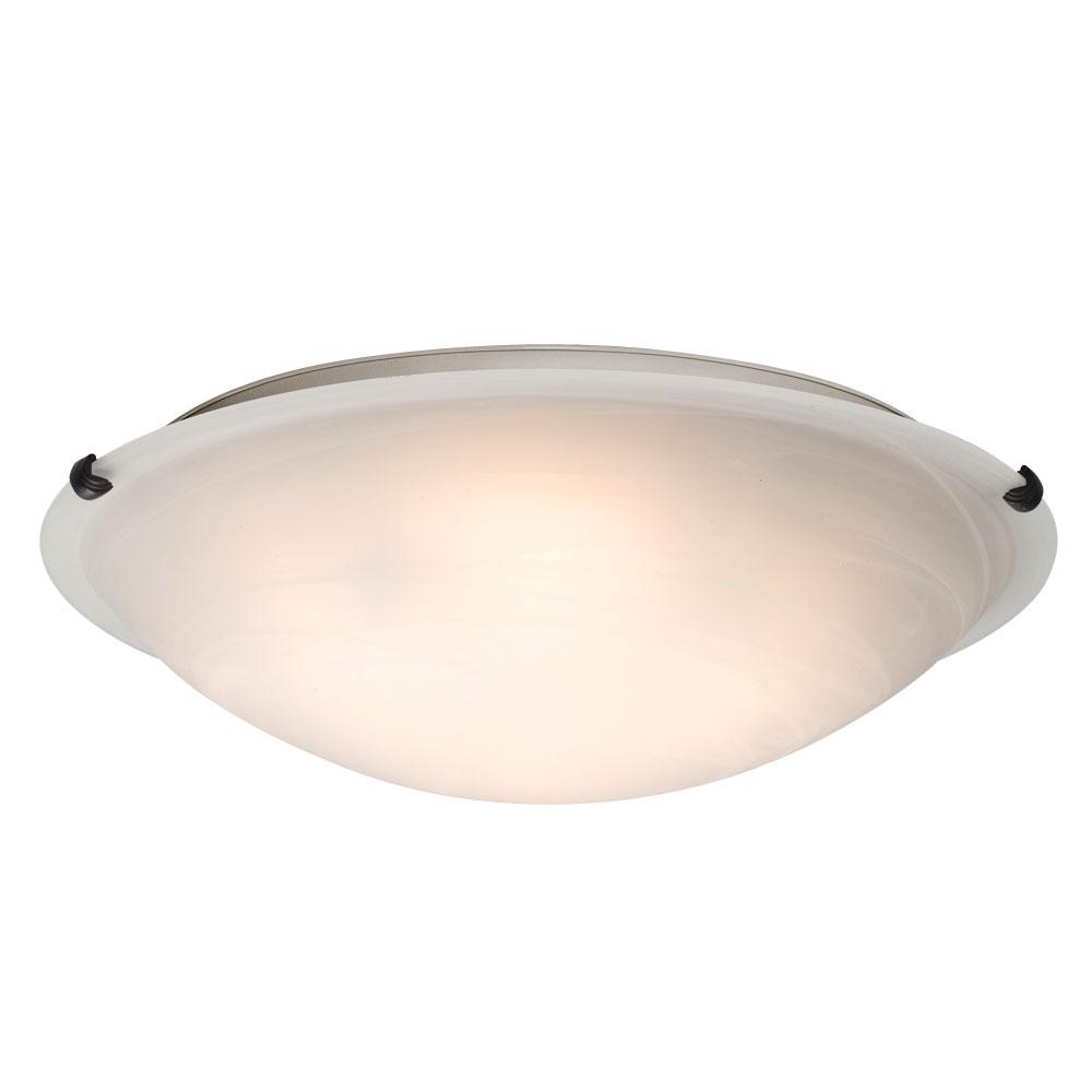 LED Flush Mount Ceiling Light - in Oil Rubbed Bronze finish with Marbled Glass