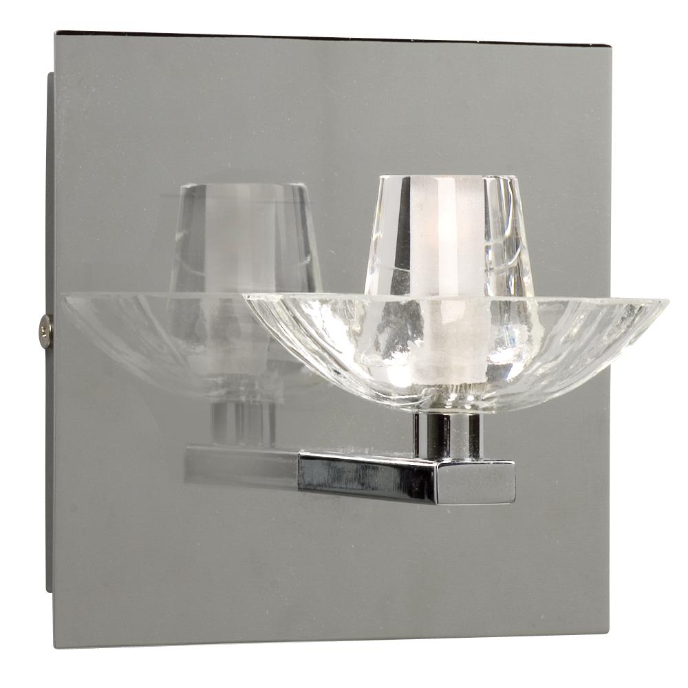 Single Light Vanity - Chrome w/ Clear Glass (inside matte)