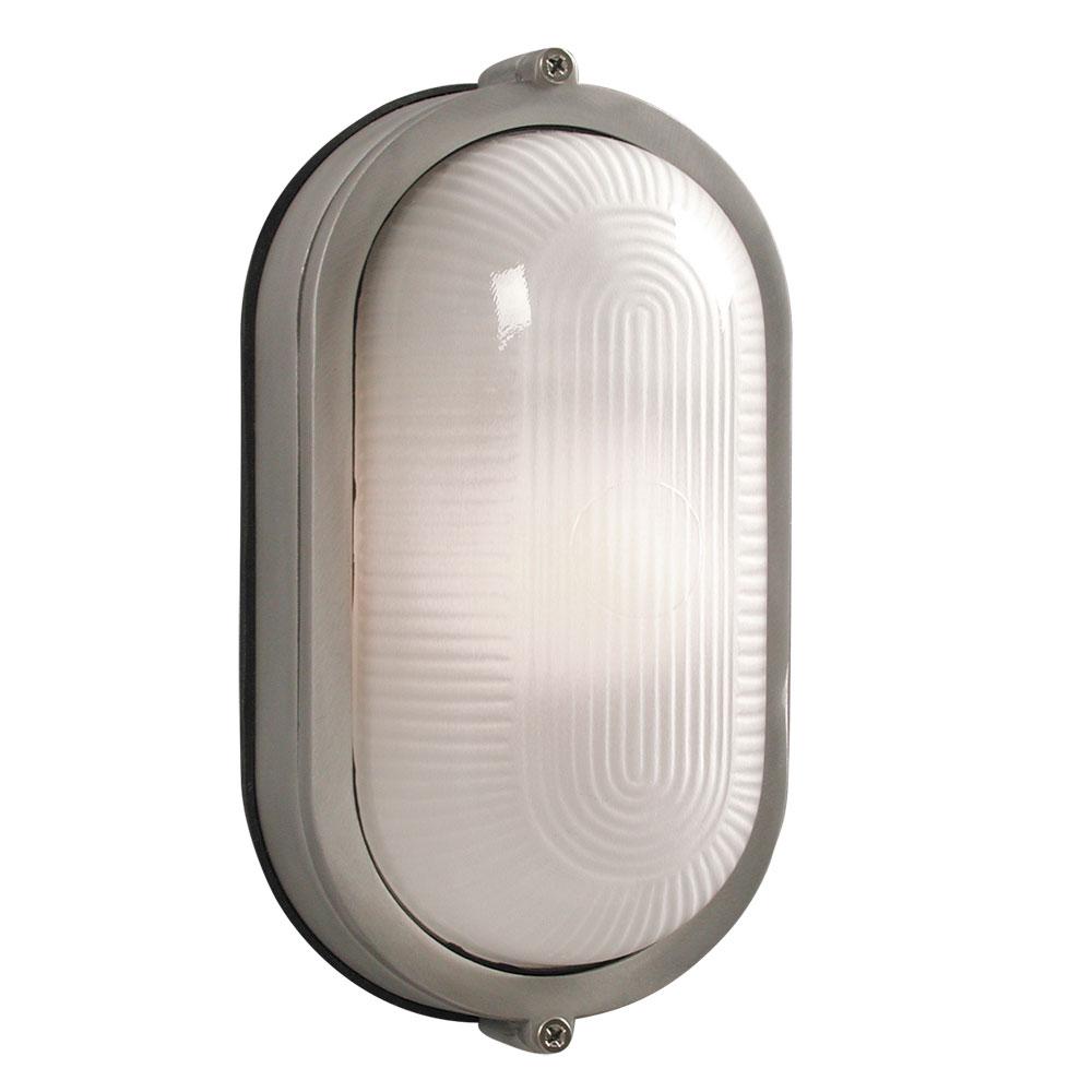 LED Outdoor Cast Aluminum Marine Light - in Satin Aluminum finish with Frosted Glass (Wall or Ceilin