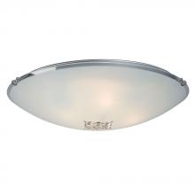 Galaxy Lighting 614405CH-218EB - 4-Light Flush Mount - Polished Chrome with Satin White Glass Shade and Crystal Accents