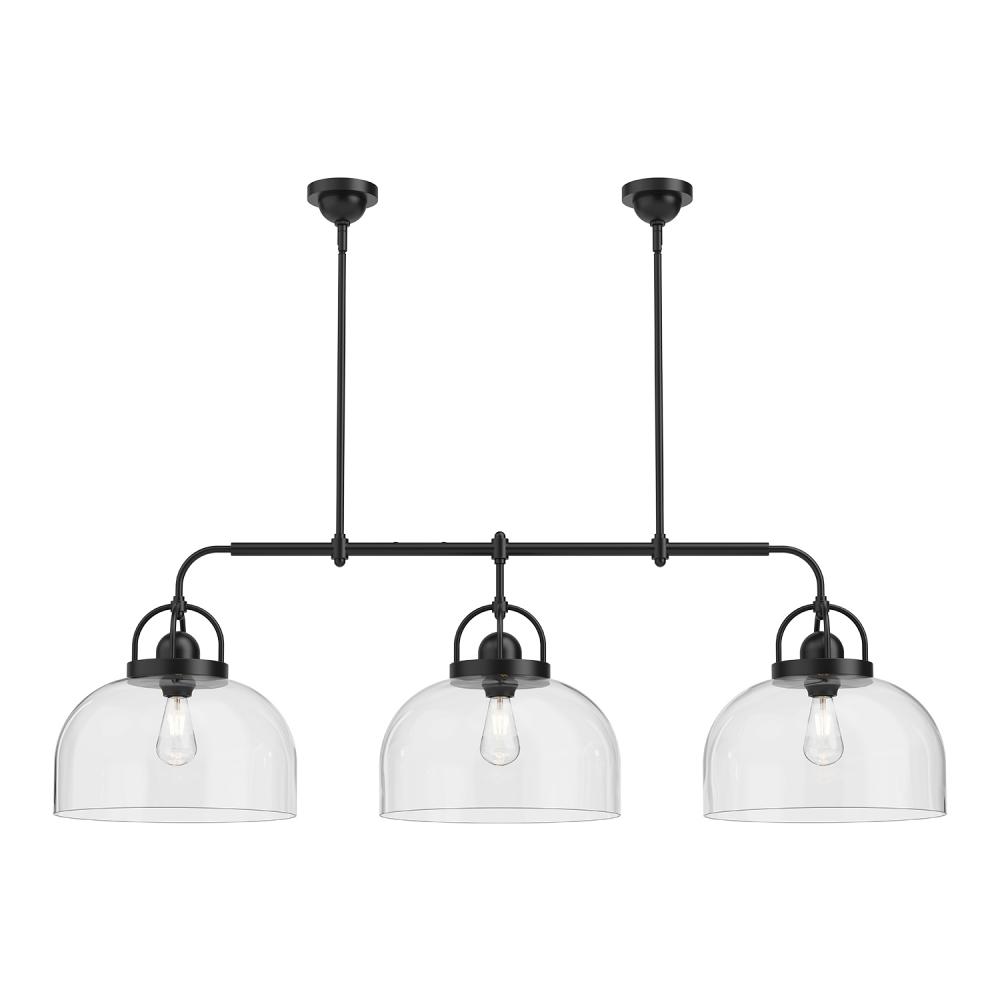 Lancaster 55-in Matte Black 3 Lights Linear Pendant