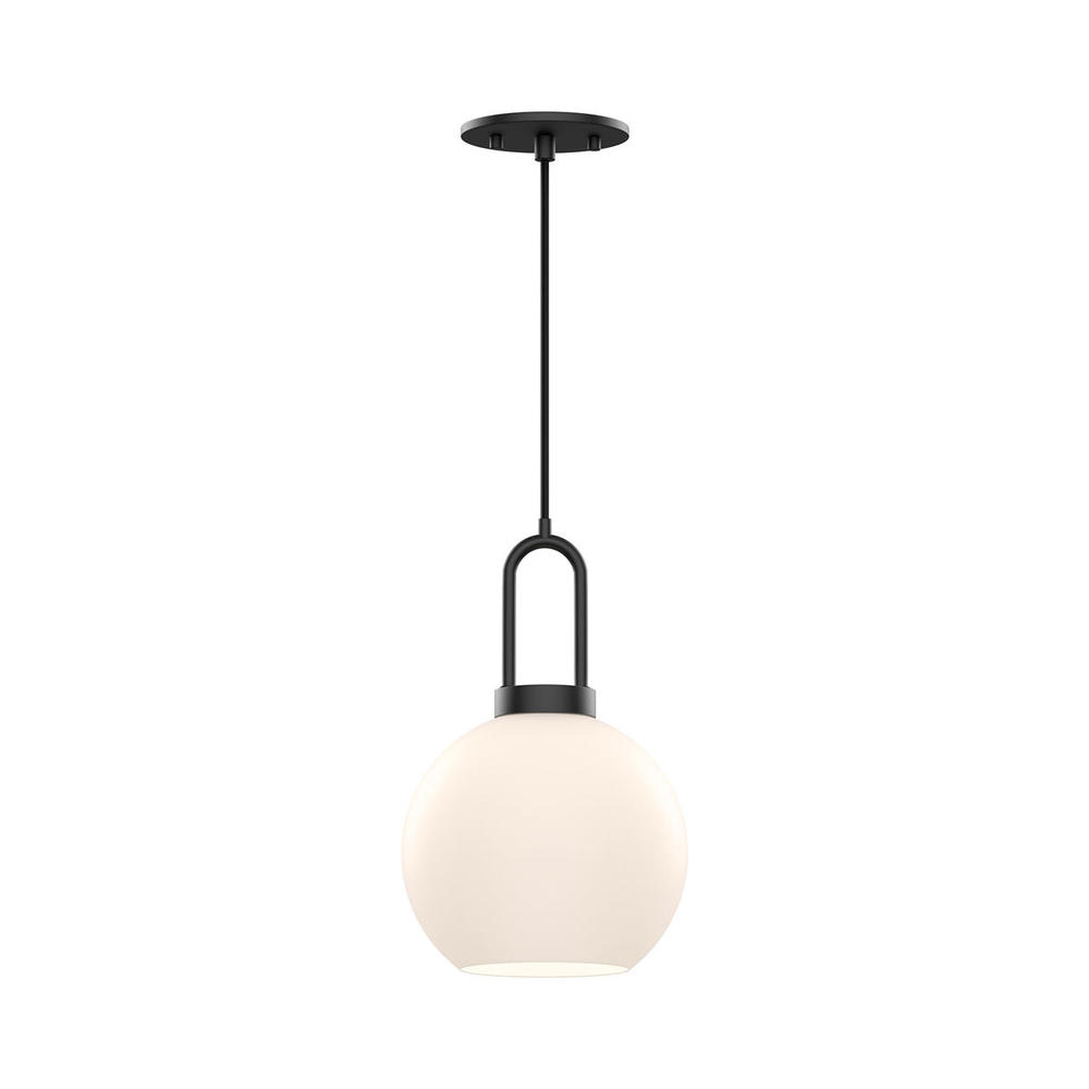 Soji 8-in Matte Black/Opal Matte Glass 1 Light Pendant