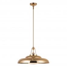 Alora Lighting PD344020PBGO - Palmetto 20-in Polished Brass/Glossy Opal 1 Light Pendant