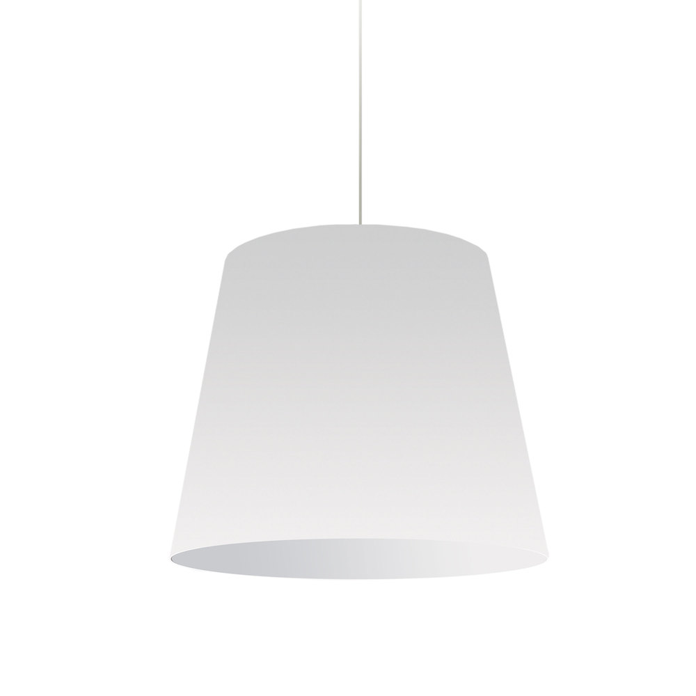 1LT Oversized Drum Pendant Medium Wht Shade