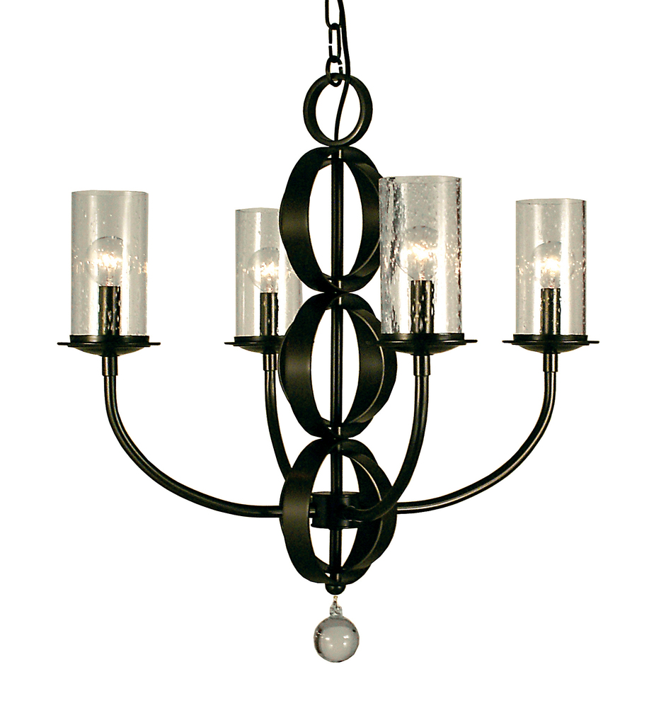 4-Light Mahogany Bronze Compass Dining Chandelier