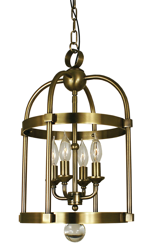 4-Light Matte Black Compass Mini Chandelier