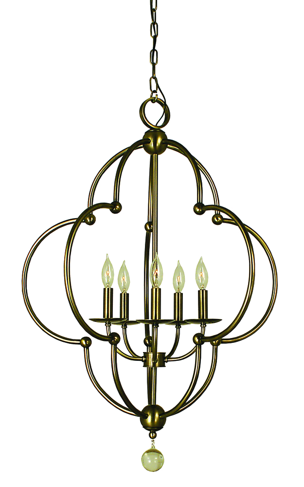 5-Light Mahogany Bronze Quatrefoil Dining Chandelier