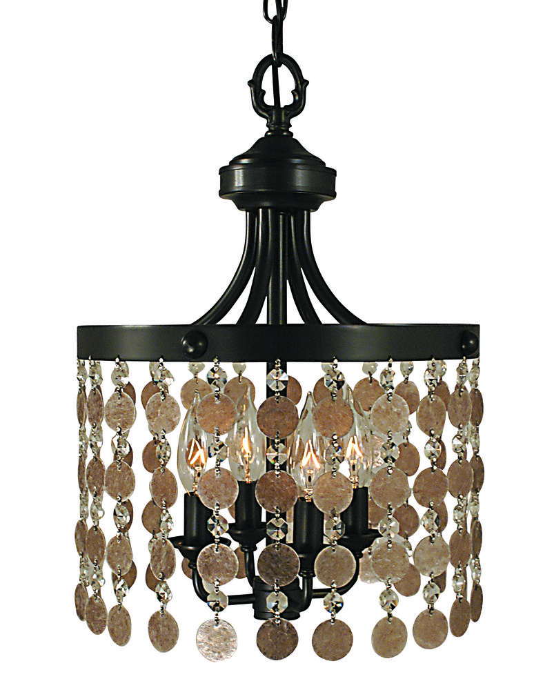 4-Light French Brass Naomi Mini Chandelier