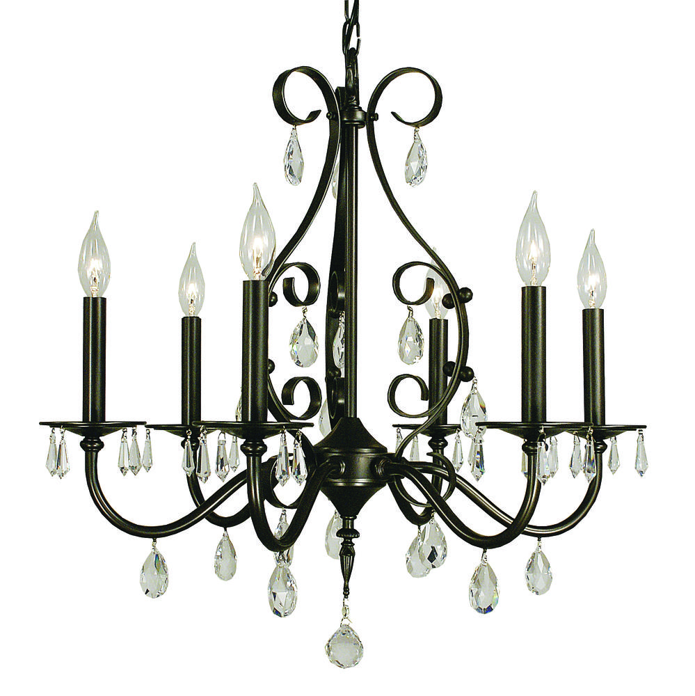 6-Light Mahogany Bronze Liebestraum Dining Chandelier