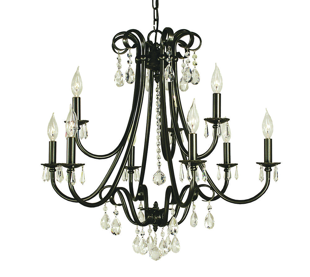 9-Light Matte Black Liebestraum Dining Chandelier