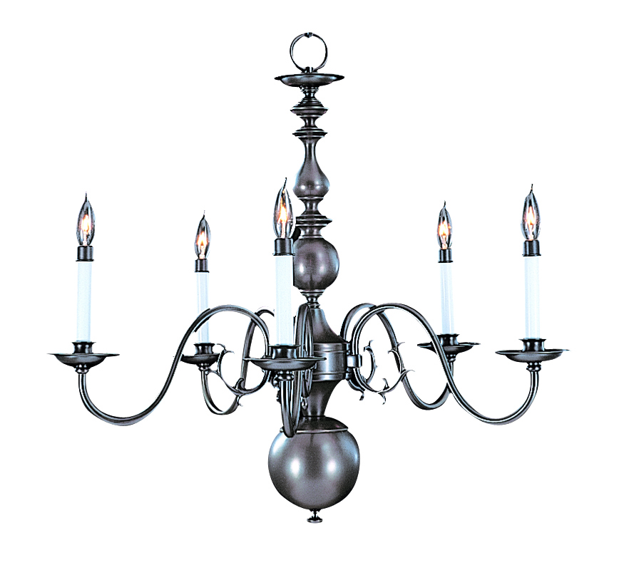 5-Light Satin Pewter Jamestown Dining Chandelier