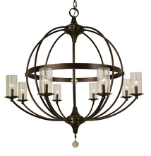 Framburg 1078 MBLACK - 8-Light Matte Black Compass Foyer Chandelier