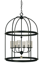 Framburg 1106 BN - 6-Light Brushed Nickel Compass Foyer Chandelier